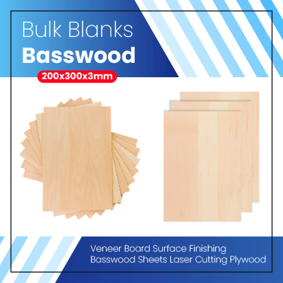 Basswood Plywood 200x300x3mm 10Pcs