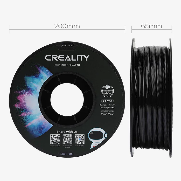 CR PETG 3D Printing Filament Black