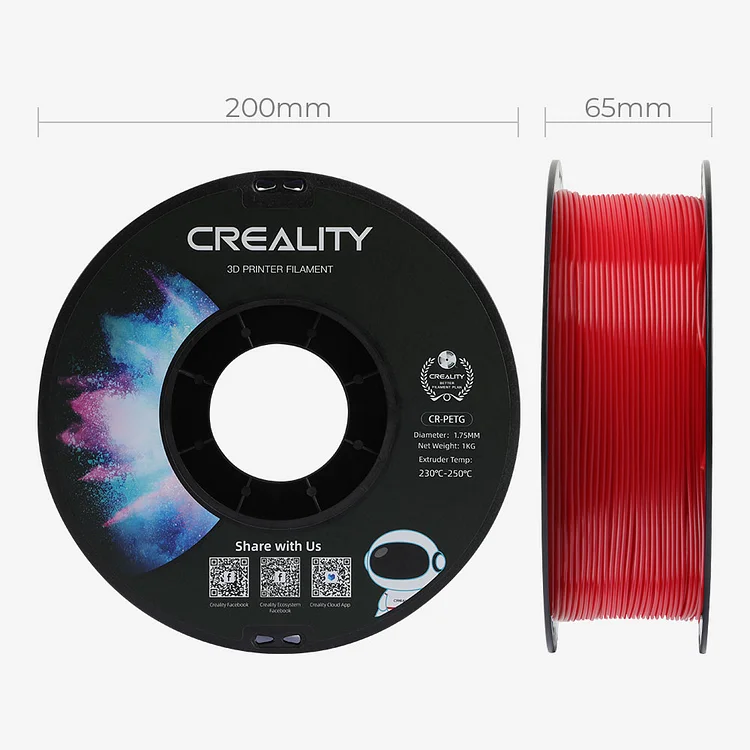 CR PETG 3D Printing Filament Red