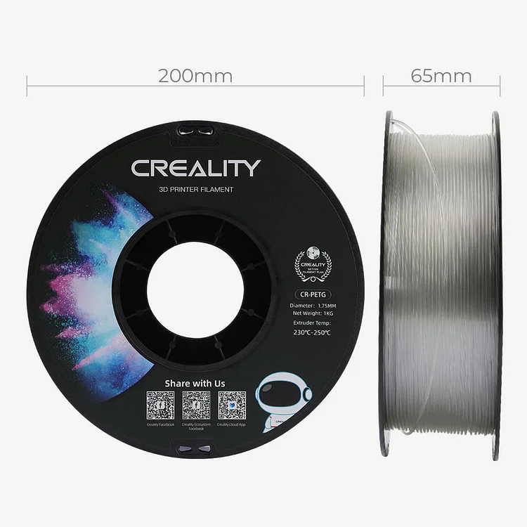 CR PETG 3D Printing Filament Transparent