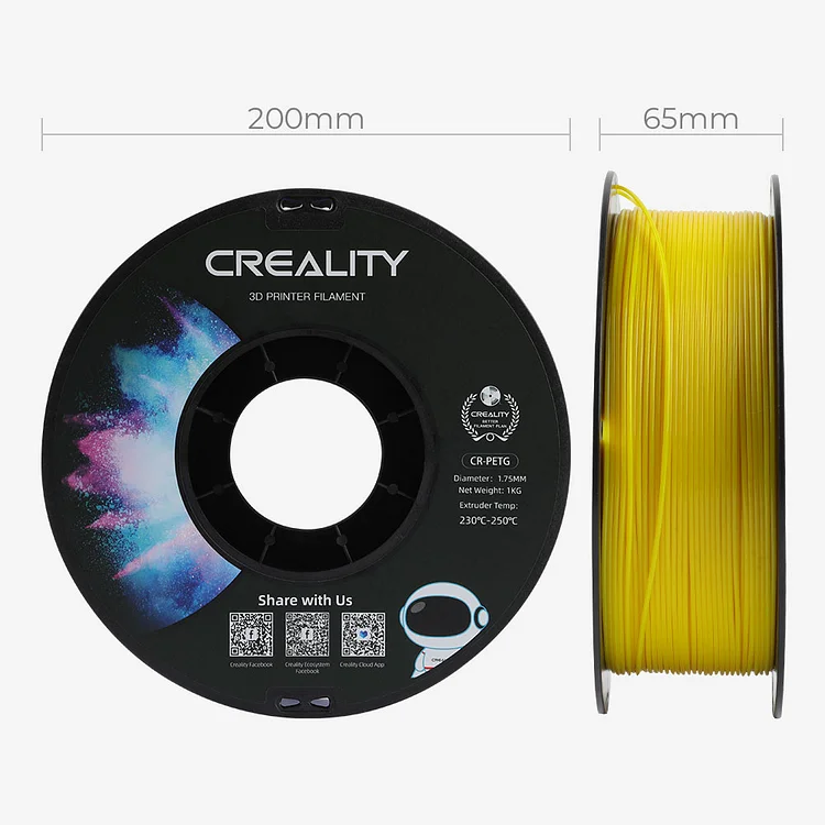 CR PETG 3D Printing Filament Yellow