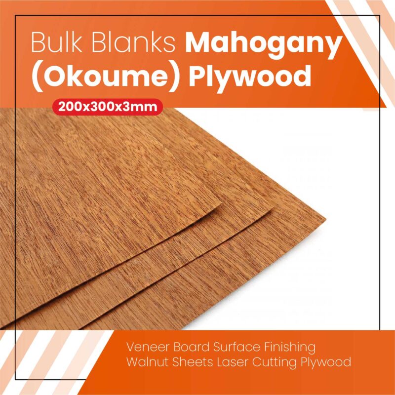 Mahogany (Okoume) Plywood 200x300x3mm 20Pcs