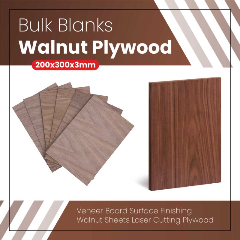 Walnut Plywood 200x300x3mm 30Pcs